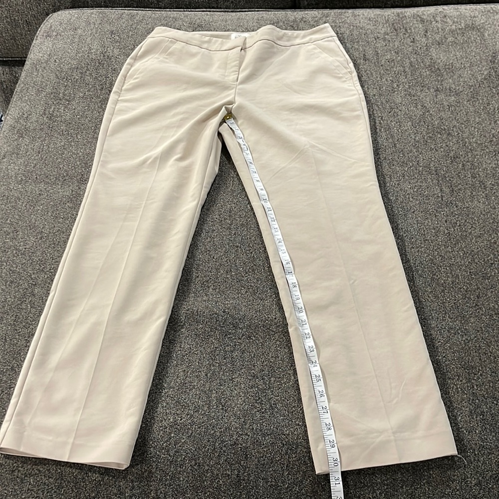 Chico's Beige Straight-Leg Trousers